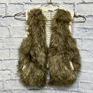 Poof Girl Crocheted fax fur vest